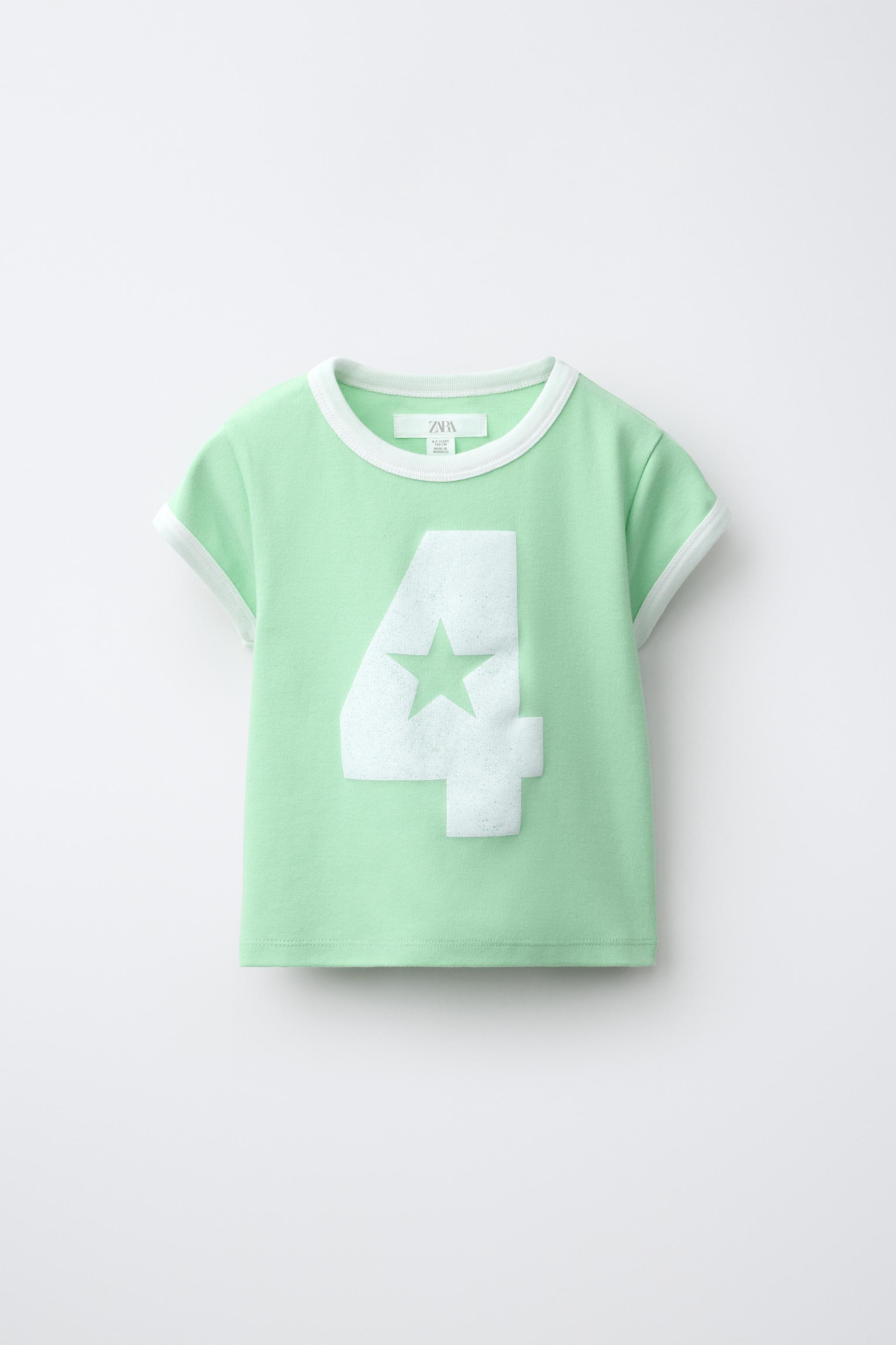 CONTRAST NUMBER PRINT T-SHIRT